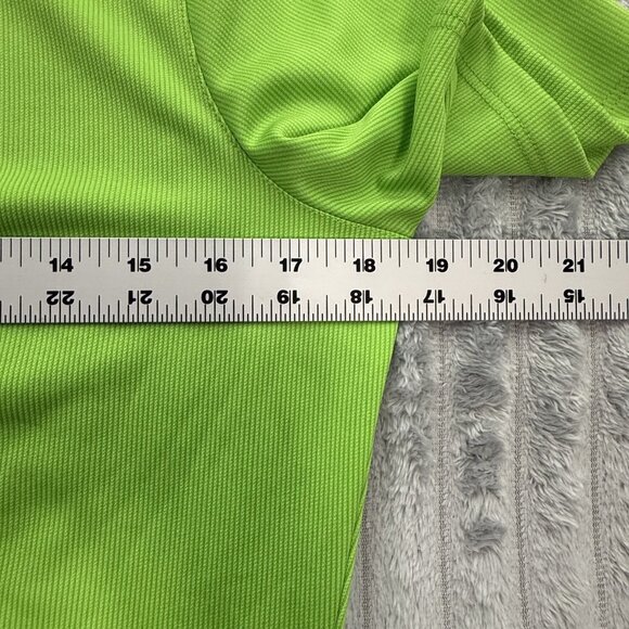 Cutter & Buck Polo Shirt Womens Large‎ Green Ruched DryTec Juniper Hill Golf Top - Picture 5 of 9